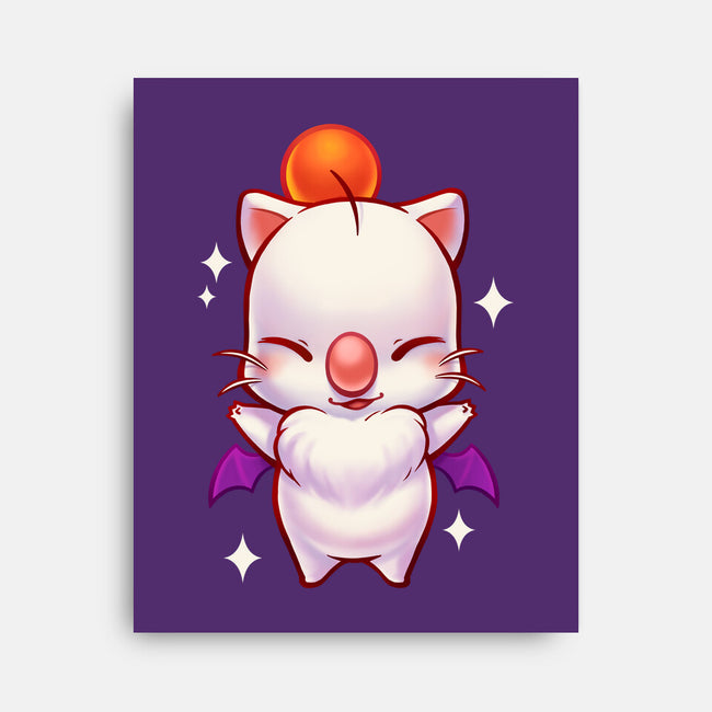 Cute Moogle Hug-none stretched canvas-BlancaVidal