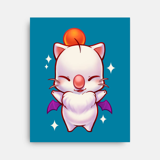 Cute Moogle Hug-none stretched canvas-BlancaVidal