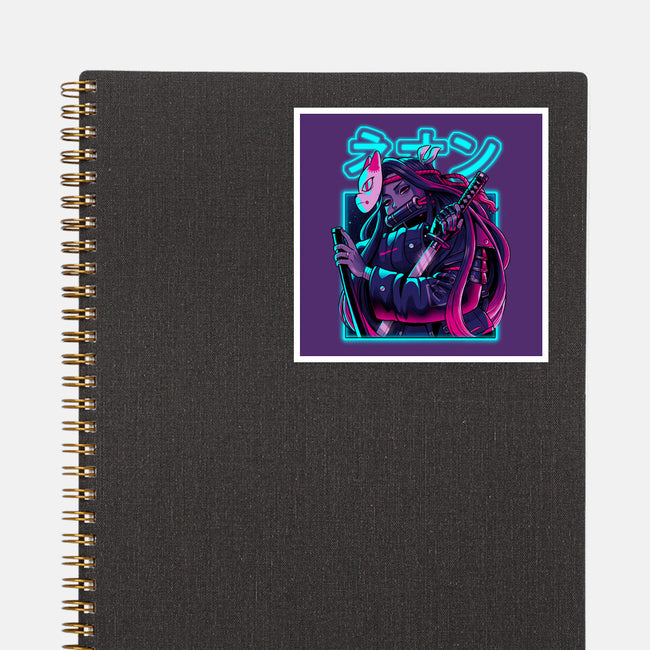 Neon Slayer-none glossy sticker-Bruno Mota