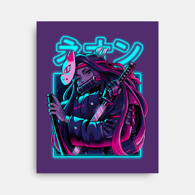 Neon Slayer-none stretched canvas-Bruno Mota