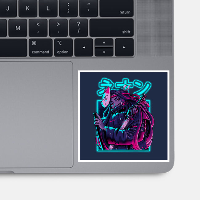 Neon Slayer-none glossy sticker-Bruno Mota