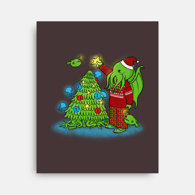 R'lyeh Christmas-none stretched canvas-pigboom