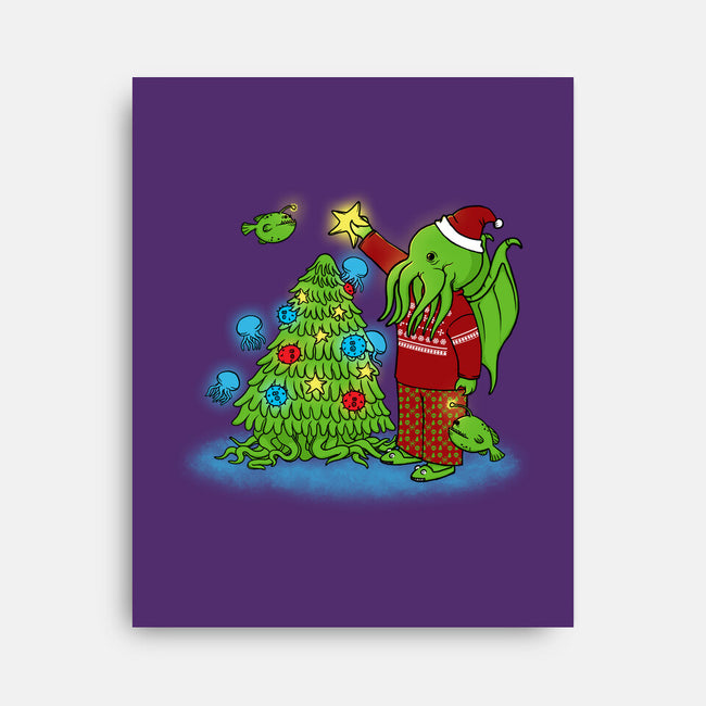 R'lyeh Christmas-none stretched canvas-pigboom