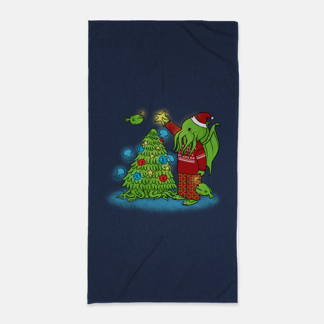 R'lyeh Christmas-none beach towel-pigboom
