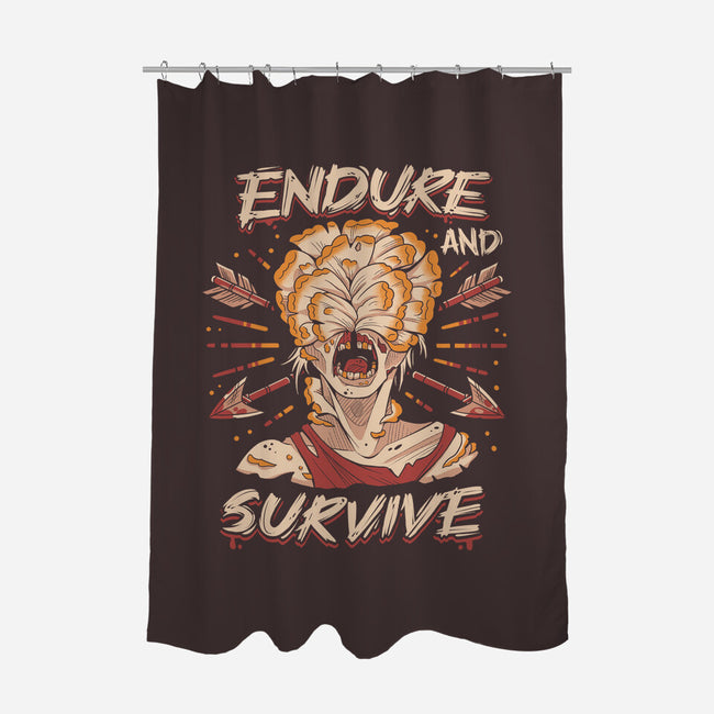 Endure And Survive-none polyester shower curtain-Zaia Bloom