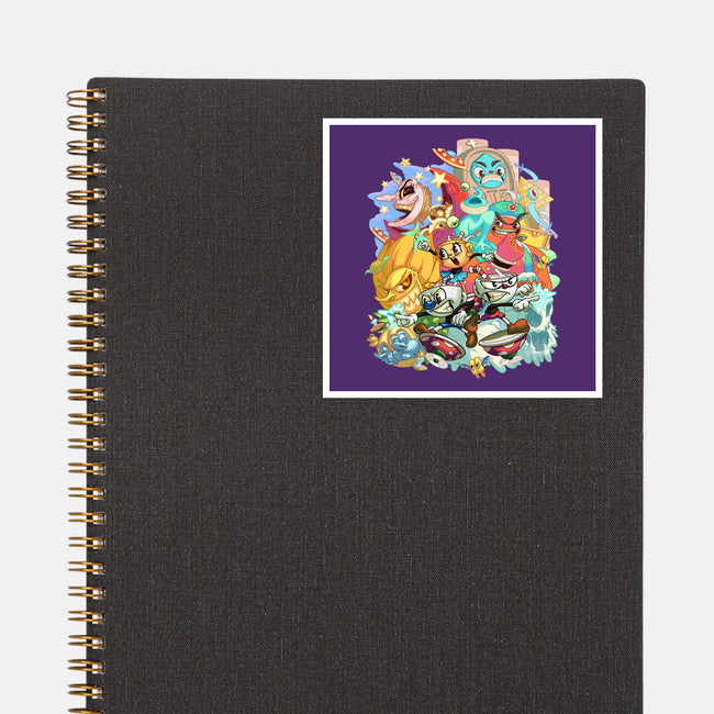 Cuphead Party-none glossy sticker-Ca Mask