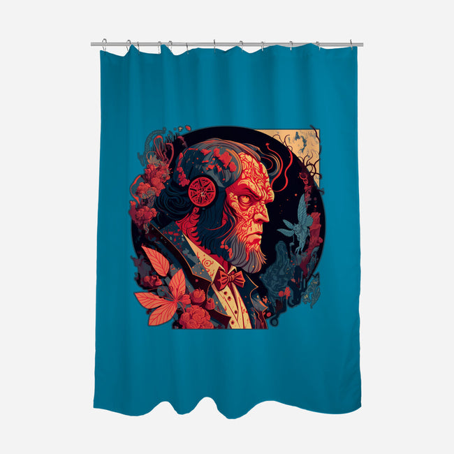 Hellboy Tux-none polyester shower curtain-Syiavri