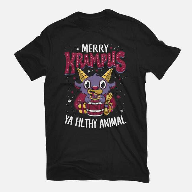 Merry Krampus Ya Filthy Animal-mens basic tee-Nemons