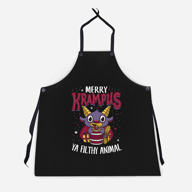 Merry Krampus Ya Filthy Animal-unisex kitchen apron-Nemons