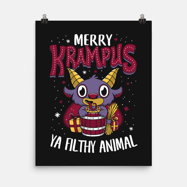 Merry Krampus Ya Filthy Animal-none matte poster-Nemons