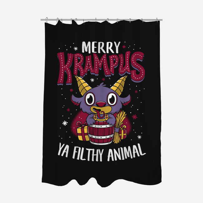 Merry Krampus Ya Filthy Animal-none polyester shower curtain-Nemons