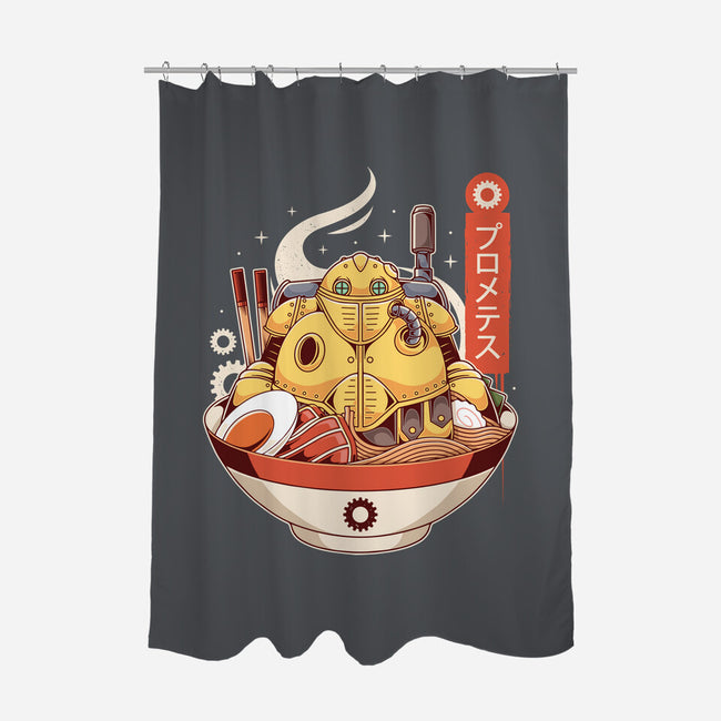 Robo Ramen-none polyester shower curtain-Alundrart