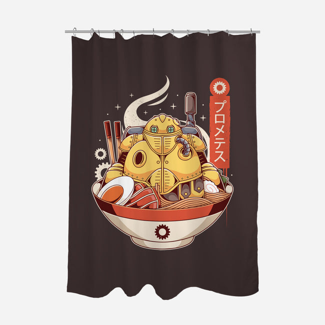 Robo Ramen-none polyester shower curtain-Alundrart