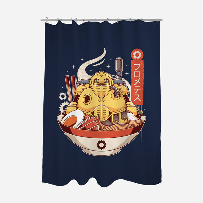 Robo Ramen-none polyester shower curtain-Alundrart