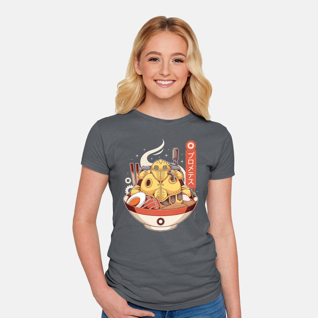 Robo Ramen-womens fitted tee-Alundrart