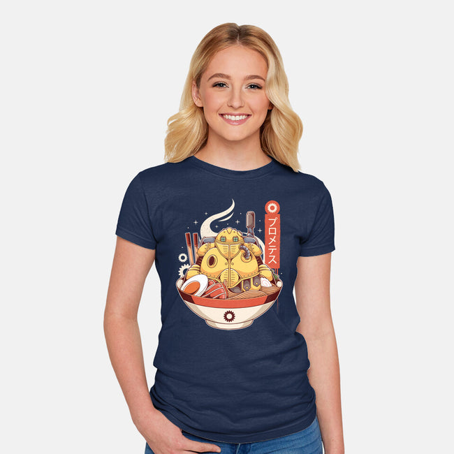 Robo Ramen-womens fitted tee-Alundrart
