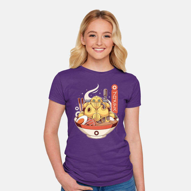 Robo Ramen-womens fitted tee-Alundrart