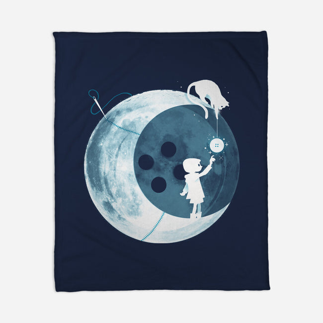 Button Moon-none fleece blanket-Vallina84