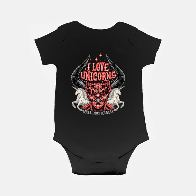 I Love Unicorns-baby basic onesie-momma_gorilla