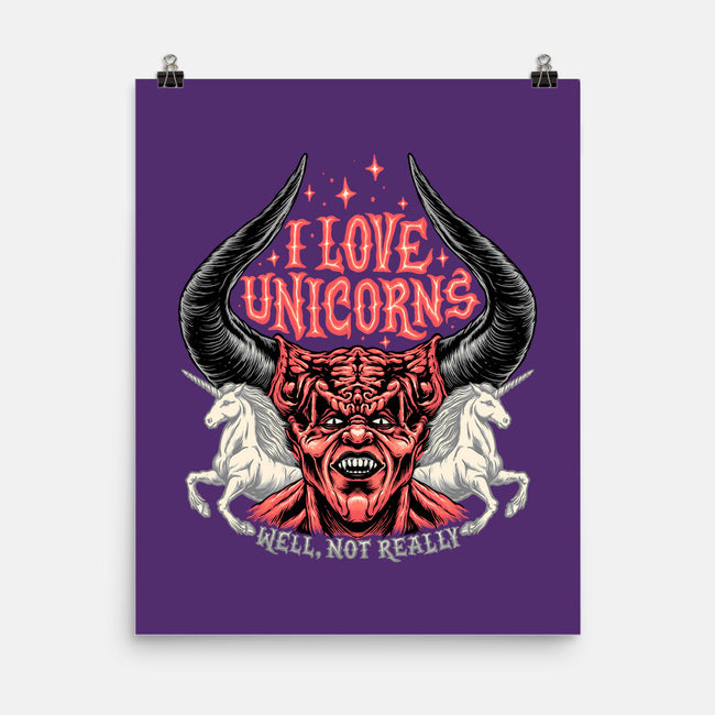 I Love Unicorns-none matte poster-momma_gorilla