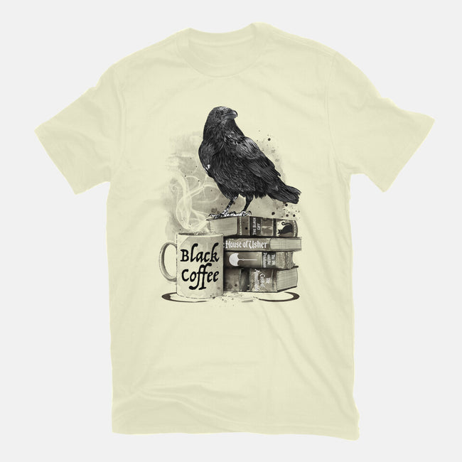 Coffee, Raven And Poe-mens basic tee-DrMonekers