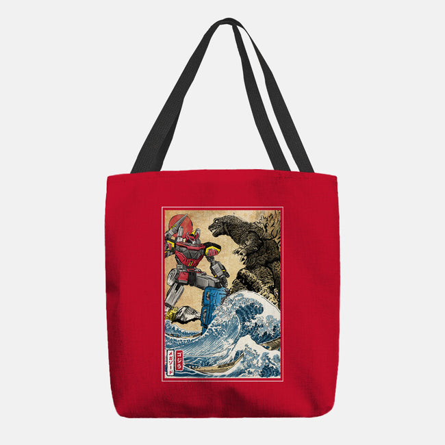King Of The Monsters Vs Megazord-none basic tote bag-DrMonekers