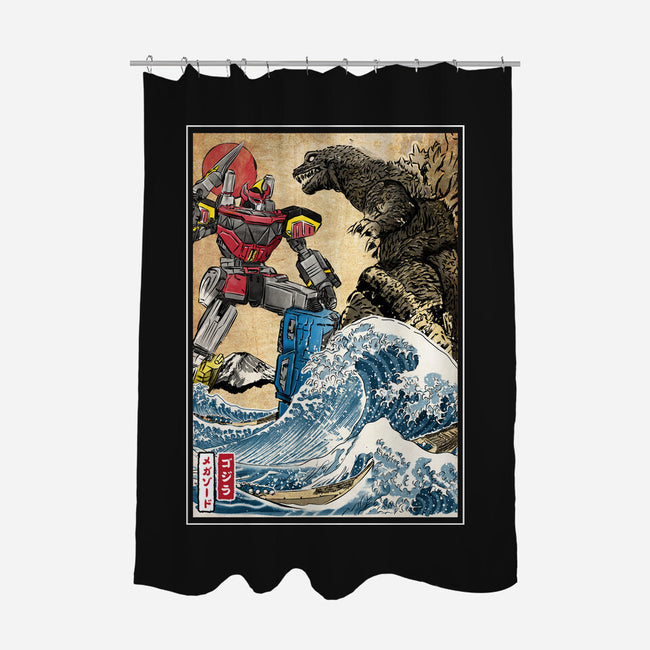 King Of The Monsters Vs Megazord-none polyester shower curtain-DrMonekers
