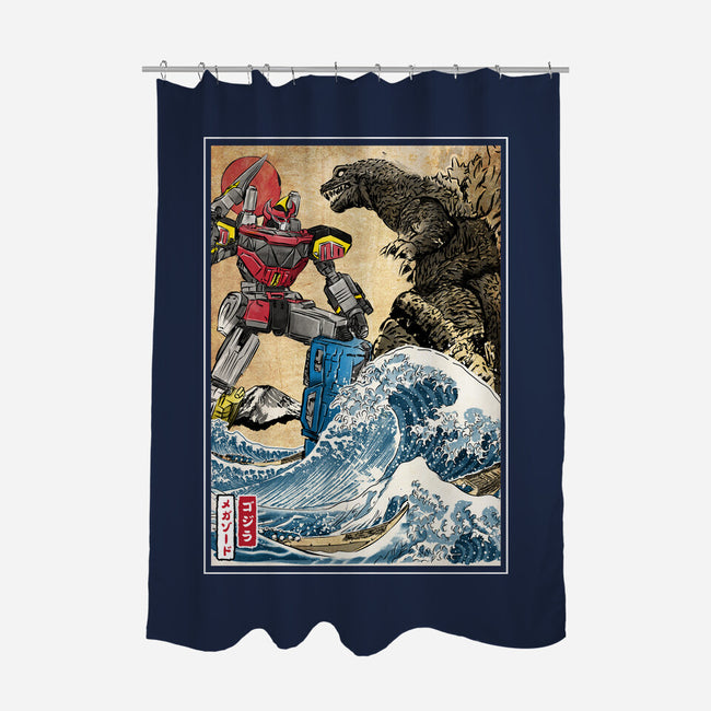King Of The Monsters Vs Megazord-none polyester shower curtain-DrMonekers