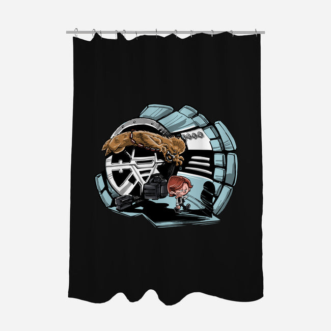 Han And Chewie-none polyester shower curtain-zascanauta