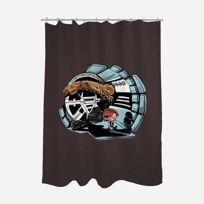 Han And Chewie-none polyester shower curtain-zascanauta