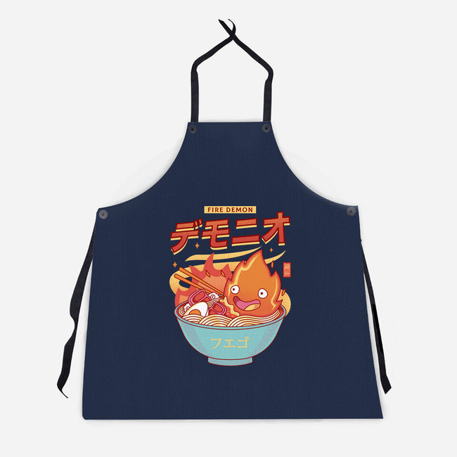 The Fire Demon Ramen-unisex kitchen apron-Logozaste