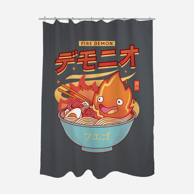 The Fire Demon Ramen-none polyester shower curtain-Logozaste