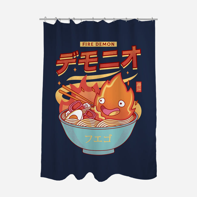 The Fire Demon Ramen-none polyester shower curtain-Logozaste