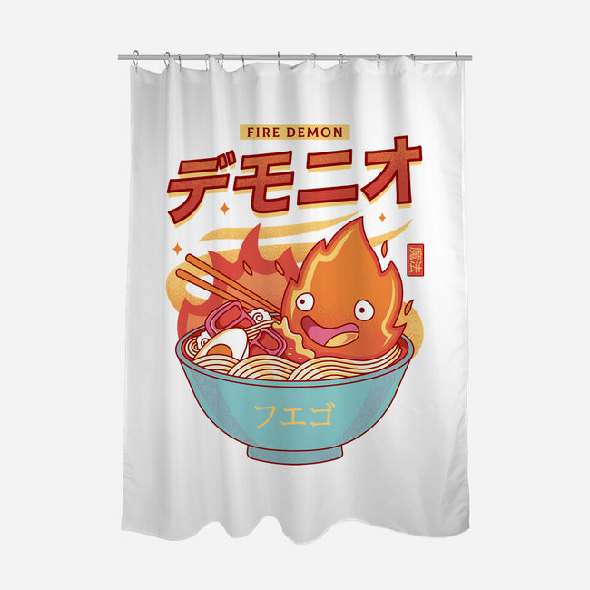 The Fire Demon Ramen-none polyester shower curtain-Logozaste