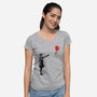 Thing With Balloon-womens v-neck tee-zascanauta