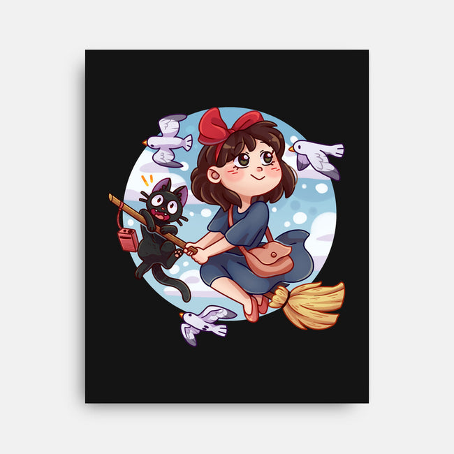 Kiki And Jiji-none stretched canvas-Zaia Bloom