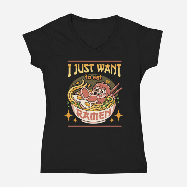 Just Want Ramen-womens v-neck tee-Zaia Bloom