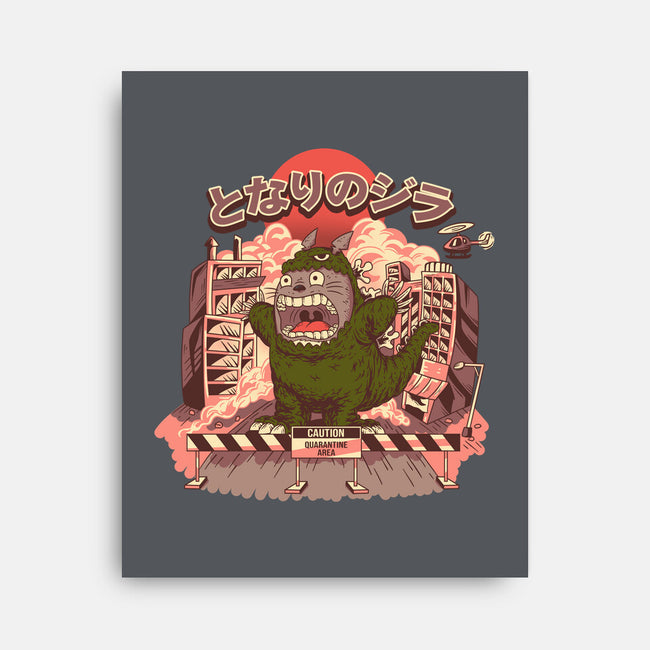 My Neighbor Zilla Kaiju-none stretched canvas-daizzystudio