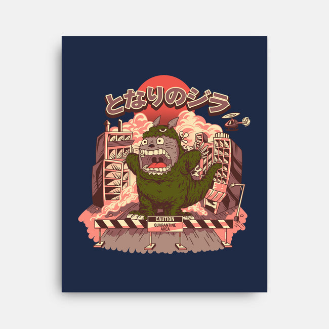 My Neighbor Zilla Kaiju-none stretched canvas-daizzystudio