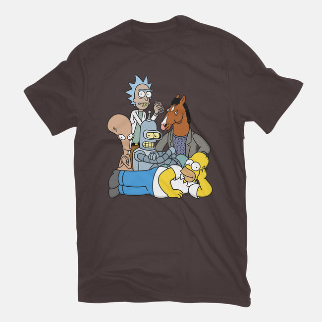 The Breakfast Drinkers-womens basic tee-Barbadifuoco