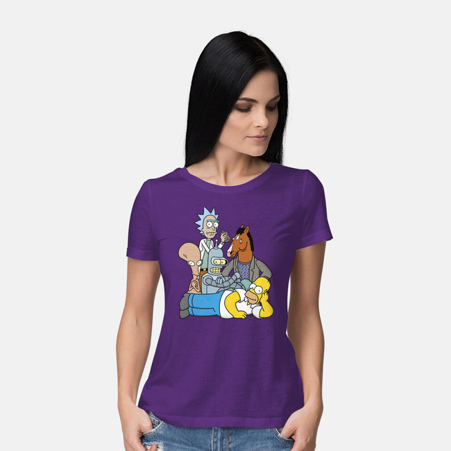 The Breakfast Drinkers-womens basic tee-Barbadifuoco