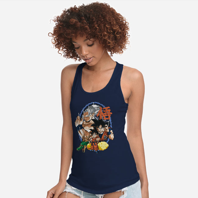 Evolution Of A Saiyan-womens racerback tank-Badbone Collections
