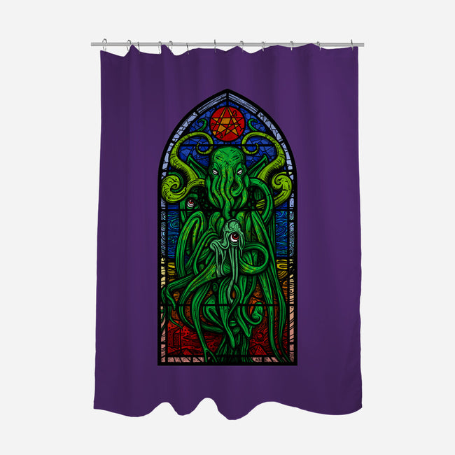 Temple Of Cthulhu-none polyester shower curtain-drbutler