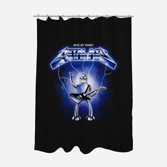 Shiny Metal-none polyester shower curtain-retrodivision