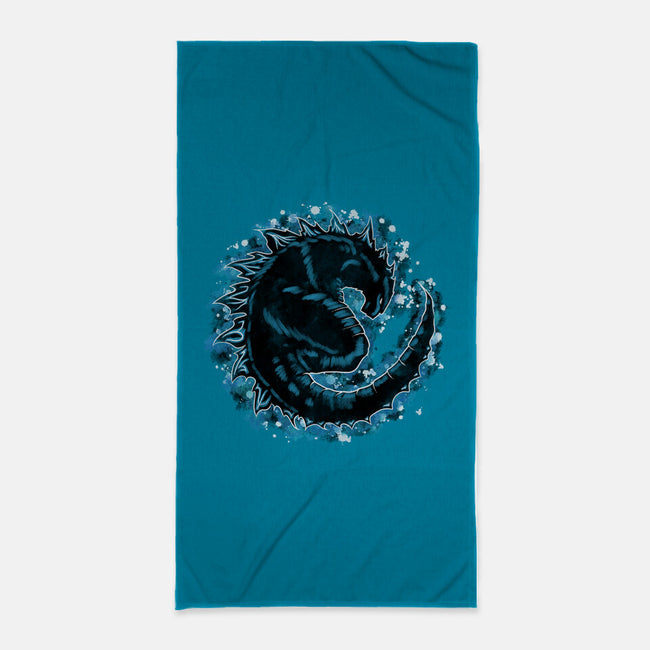 Kaiju Splash-none beach towel-nickzzarto