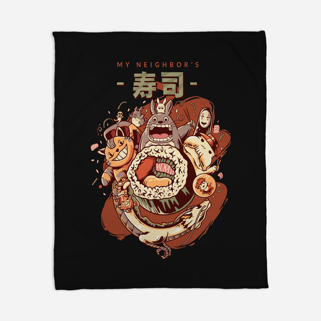 My Neighbor's Sushi Kawaii-none fleece blanket-daizzystudio