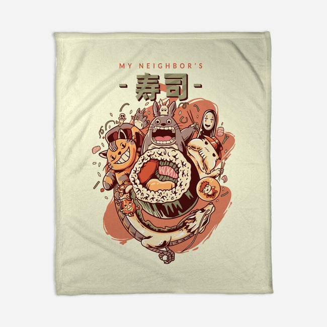 My Neighbor's Sushi Kawaii-none fleece blanket-daizzystudio