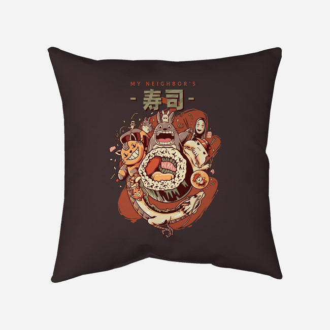 My Neighbor's Sushi Kawaii-none removable cover w insert throw pillow-daizzystudio