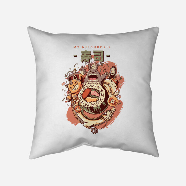 My Neighbor's Sushi Kawaii-none removable cover w insert throw pillow-daizzystudio