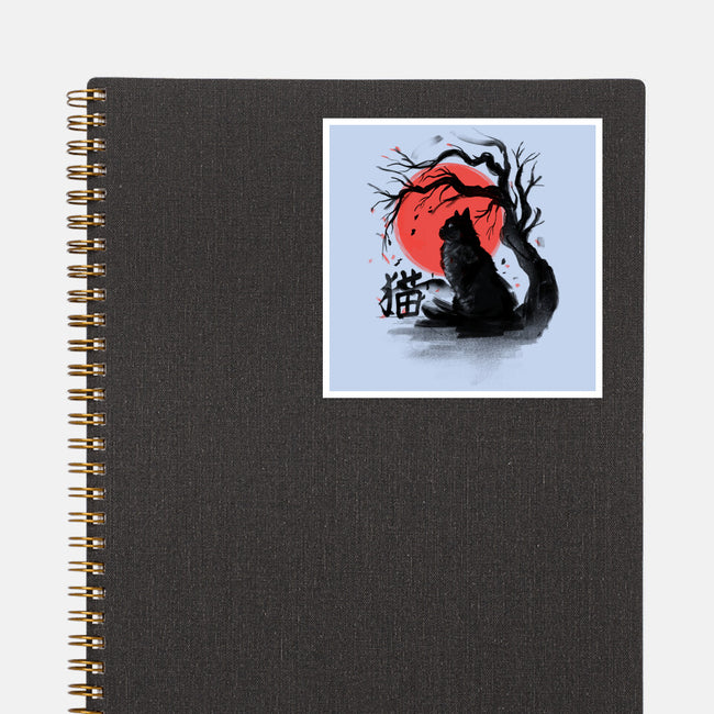 Black Cat Kanji-none glossy sticker-fanfabio